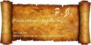 Pschierer Jolán névjegykártya